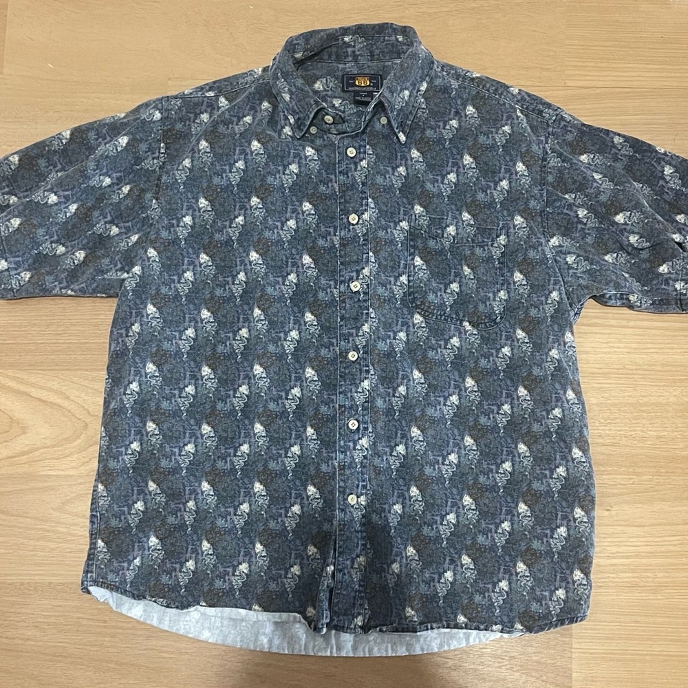 Route 66 Men's Blue Patterned Shirt